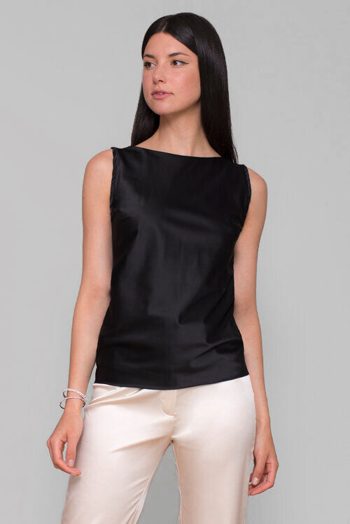 Top Espalda Drapeada Negro